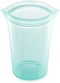 Zip Top Reusable Food Storage Bags | Medium Cup [Teal] | Silicone Meal Prep Container | Microwave, Dishwasher and Freezer Safe | Made in the USA