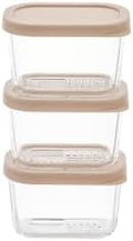 Glass Food Storage Containers with Lids — 6 Piece — 10.5 oz Glass with BPA-Free Leak Resistant Stackable Lids — Microwave, Oven & Dishwasher Safe — Ideal for Meal Prep & More - Cashew Cream