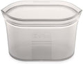 Zip Top Reusable Food Storage Bags | Small Dish [Gray] | Silicone Meal Prep Container | Microwave, Dishwasher and Freezer Safe | Made in the USA