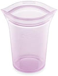 Zip Top Reusable Food Storage Bags | Small Cup [Lavender] | Silicone Meal Prep Container | Microwave, Dishwasher and Freezer Safe | Made in the USA