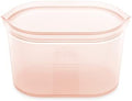 Zip Top Reusable Food Storage Bags | Large Dish [Peach] | Silicone Meal Prep Container | Microwave, Dishwasher and Freezer Safe | Made in the USA