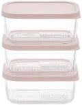 Glass Food Storage Containers with Lids — 6 Piece — 24.4 oz Glass with BPA-Free Leak Resistant Stackable Lids — Microwave, Oven & Dishwasher Safe — Ideal for Meal Prep & More - Berry Blush
