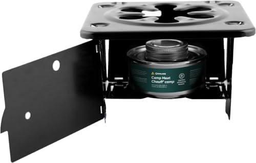 Coghlan's Portable Folding Camp Stove – Compact, Lightweight Steel Cooking Stove for Camping, Backpacking, Hiking, or Emergency Use – Uses Canned Heat or Fuel Tablets, Black (Pack of 6)