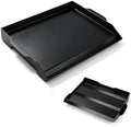 Upgraded 19"x13" Ceramic Coated Cast Iron Griddle, 2.56" High Sidewalls, Portable Natural Nonstick Flat Top with Dual Handles, Universal for Gas Grill & Camping Stove