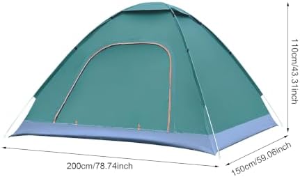 2‑Person Pop‑Up Camping Tent Instant Setup Dark Green for Outdoor Activity