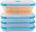 Collapsible Food Storage Containers with Airtight Lid & Vent, 27oz, Kitchen Stacking Silicone Collapsible Meal Prep Container Set for Leftover, Microwave Freezer Dishwasher Safe, Translucent, Set of 4