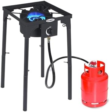 Camplux Propane Burner 130,000 BTU, Single Gas Burners, Outdoor Stove for Home Brewing, Turkey Fry, Maple Syrup Prep