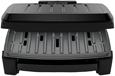 George Foreman® Fully Submersible™ Grill, NEW Dishwasher Safe, Wash the Entire Grill, Easy-to-Clean Nonstick, Black/Grey (Pack of 2)