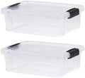 Superio 2.3 Quart Clear Plastic Storage Containers with Lids, Stackable Organizer Bins, BPA-Free Storage Boxes for Home, Office, Dorm & Classroom, 2 Pack