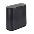 IEEK Plastic Trash Can with Press Top Lid,3.2 Gallon /12 Liter Garbage Can,Black Modern Waste Basket Thin Trash Cans for Bathroom,Kitchen,Living Room,Office and Narrow Spaces