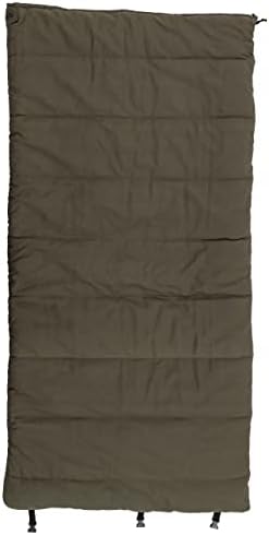 ALPS OutdoorZ Redwood -10°F Flannel-Lined Sleeping Bag with Cotton Canvas Shell, Heavy-Duty Zippers, Oversized Rectangle Design, Cold Weather Camping & Hunting Gear