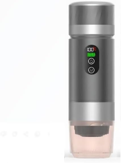 Portable Coffee Maker KF-JN-03 with Digital Display & 20 BAR Pressure – Hot & Cold Brew, Compatible with Coffee Grounds and Capsules, Compact Single-Serve Design with Transparent Cup & 60ml Tank