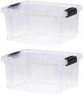 Superio 6.6 Quart Clear Plastic Storage Boxes with Lids, Stackable Organizer Containers, BPA-Free Storage Bins for Home, Office, School & Dorm, 2 Pack