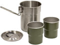 Stansport Stainless Steel Camping Cookware Set – Durable Nesting Mess Kit for Backpacking, Hiking & Outdoor Cooking – Compact Portable Pot & Pan with Carry Bag – Multiple Sizes for Family to Solo Use