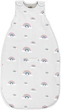 Woolino 4 Season Ultimate Baby Sleep Sack, Merino Wool Baby Sleeping Bag, Organic Cotton Outer, Adjustable 2-24 Months Size Fits Infants & Toddlers - Rainbow