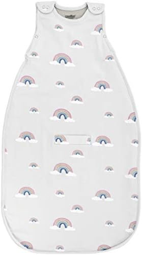 Woolino 4 Season Ultimate Baby Sleep Sack, Merino Wool Baby Sleeping Bag, Organic Cotton Outer, Adjustable 2-24 Months Size Fits Infants & Toddlers - Rainbow