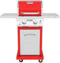 Nexgrill Deluxe 2 Burner Gas Grill, Compact with Foldable Shelves in Red