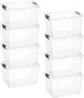 Superio 14.7 Quart Clear Plastic Storage Boxes with Lids, Stackable Organizer Containers, BPA-Free Storage Bins for Home, Office, School & Dorm, 8 Pack