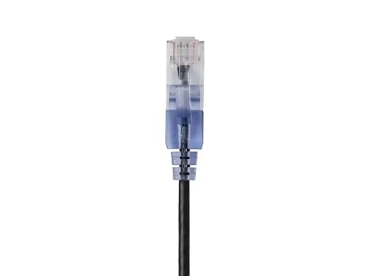 Monoprice Cat6A 1ft Black Patch Cable UTP 30AWG 10G Pure Bare Copper Snagless RJ45 SlimRun Series Ethernet Cable