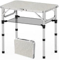 YihuiKo Folding Picnic Table, Small Camping Table with Adjustable Heights