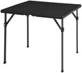 Amazon Basics 34 inch Portable Sturdy Folding Dining Table with Carrying Handle, Space Saving Storage, Square, 33.9 x 29.1 x 33.9 inch, Black