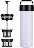 ESPRO Go P0 Ultralight French Press Coffee Maker for Travel, Vacuum Insulated Stainless Steel, 16 Ounces, Light Pink