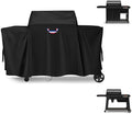 Grill Cover for Traeger Woodridge Pro/Elite Grills, Outdoor Waterproof BBQ Smoker Cover with Top Handles & Adjustable Straps, Pellet Grill Heavy Duty Accessory- 69x28x47 in, Black