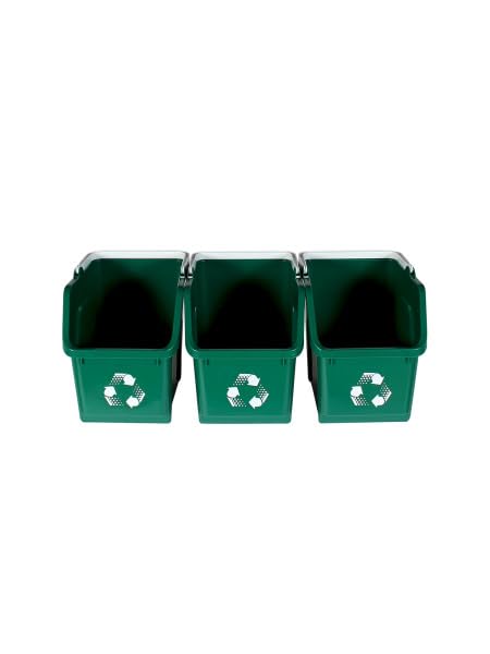 6 Gallon Stackable Recycling Bins for Homes, Garages, Offices Made of 100% Recycled Plastic - (Green, 20 Pack)
