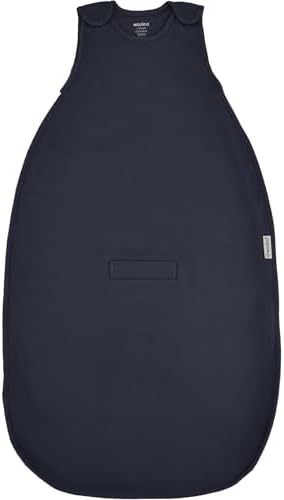 Woolino 4 Season Ultimate Baby Sleep Sack – Merino Wool Baby Sleeping Bag, Organic Cotton Outer, Temperature Regulating Wearable Blanket, All Season, 2 Months–2 Years - Indigo