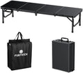 FUNYKICH 4ft Low Folding Picnic Table(45.7''x15.7''x10.3''), Thicker Aluminum Legs Beach Table with Handle & Carry Bag, Lightweight Small Camping Table for Picnic Beach Camping Party, Black