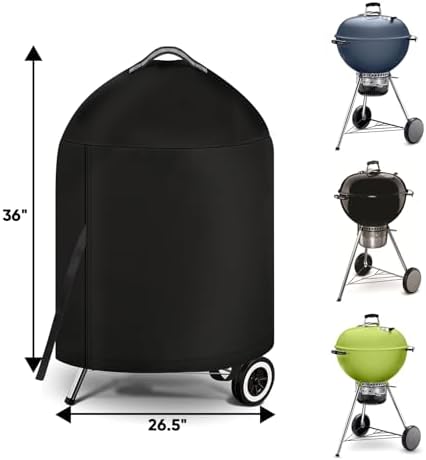iCOVER Grill Cover for Weber 22 Inch Charcoal Kettle- Heavy Duty Waterproof BBQ Cover for Weber Char-Broil 22 Inch Charcoal Kettle Grills