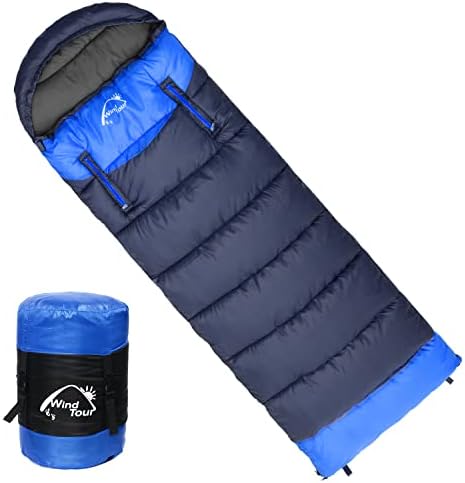 Wind Tour 3 Season Lightweight Waterproof Sleeping Bag Indoor & Outdoor for Hiking Backpacking Camping Traveling