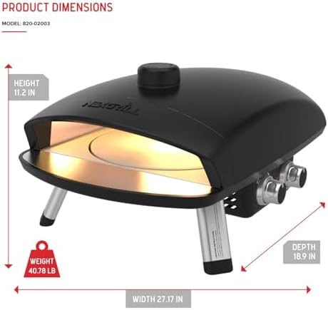 Nexgrill Tabletop Ora 12" Propane Gas Pizza Oven Cooker with Foldable Leg