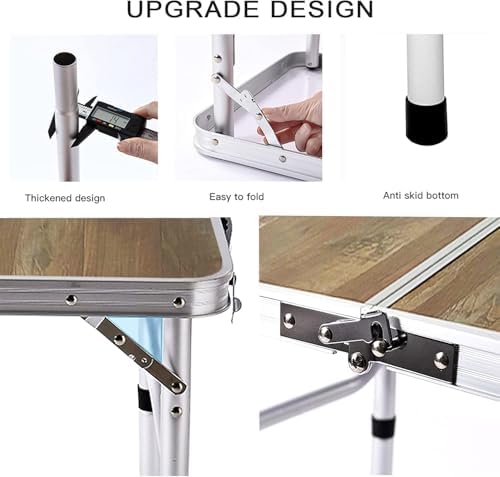YUFIFAIRY Aluminum Camp Table, 36''L x24''W Folding Table Portable