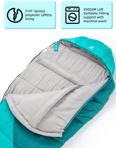 Bessport Mummy Sleeping Bag | 15-45 ℉ Extreme 3-4 Season Sleeping Bag for Adults Cold Weather– Warm and Washable, for Hiking Traveling & Outdoor Activities