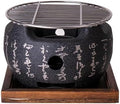 Japanese Yakitori Konro Grill Tabletop Round BBQ Grill Charcoal Stove Portable Camping Grill 8 inch Diameter Aluminum Alloy (Wire Grid Top)