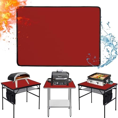 Heat Resistant Mats for Countertop fits Tabletop Grill, 25x19x0.04in, Red