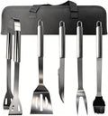 Small Travel 5-Piece 304 Stainless Steel Grill Tool Set with Storage Case – BBQ Grilling Accessories, Ideal Gift for Men & Cooking Lovers