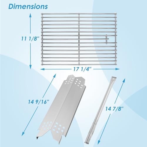 Replacement Parts for Nexgrill 4 Burner 720-0925P 720-0925 720-0925PG, Grill Grates Heat Shield and Burner Kit for Nexgrill Replacement Parts 4 Burner 720-0925P