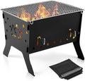Odoland Camping Grill Portable Folding Charcoal Grills Backpacking BBQ Grill Campfire Grill with Carry Bag for Outdoor Cooking Hiking and Picnic