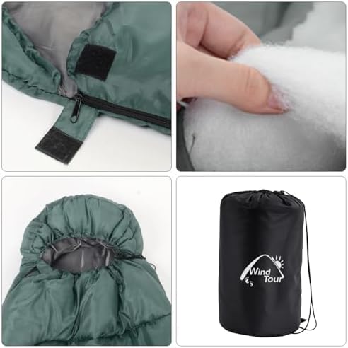 Wind Tour 3 Season Lightweight Waterproof Sleeping Bag Indoor & Outdoor for Hiking Backpacking Camping Traveling
