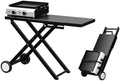 Bonnlo Foldable Flat Top Grill with 2 Burner, Powerful 20,000 BTU Propane Gas Grills with Ignition, Enamel Griddle, Side Shelf & Portable Cart with Wheels for Outdoor Camping Hibachi Grill Use