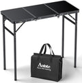Anbte 3ft Tri-fold Camping Table, 3 Adjustable Height Max 29.5", 35" x 16"
