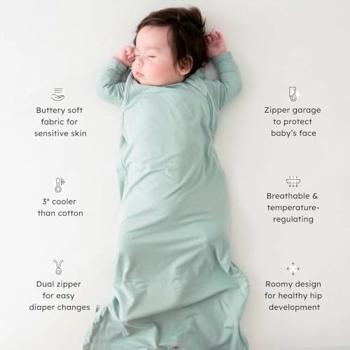 KYTE BABY Sleep Bag 0.5 TOG, Rayon Made From Bamboo Wearable Blanket, Dual Zipper For Infants And Toddlers Nursery Essentials