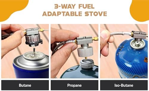 Roamix 54,500 BTU Multi-Fuel Portable Camping Stove – 16,000W Collapsible Windproof Burner with Fuel Canister Adapter & Carrying Case for Outdoor Cooking, Backpacking & Emergency Use