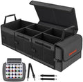 Large Trunk Organizer with Portable Leakproof Cooler Bag,Foldable Cover,Adjustable Securing Straps,Collapsible Trunk Organizer for Suv Car Truck Sedan (4-in-1 with Cooler)