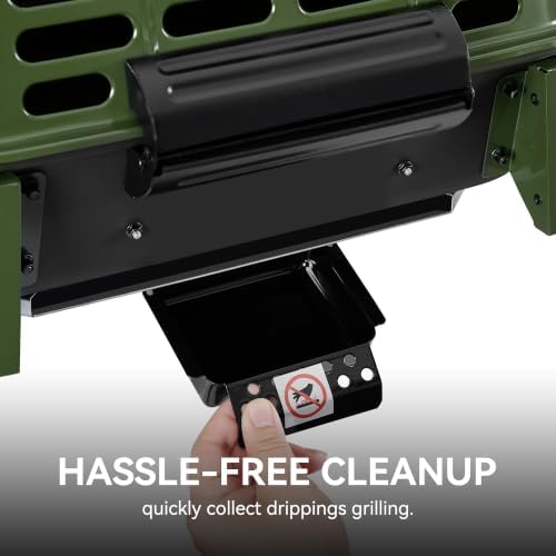 GT2008L Portable 2-Burner Gas Grill Olive Green