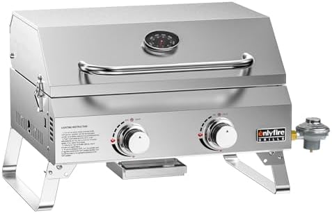 ONLYFIRE GRILLS Tabletop Gas Grill 2 Burners, Portable BBQ Grill, GS322
