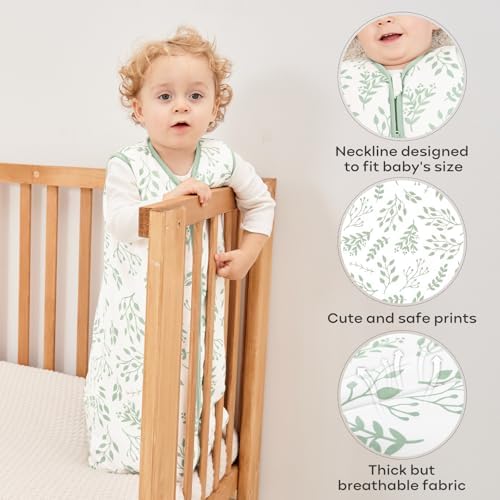 Yoofoss Baby Sleep Sack 6-12 Months Organic Cotton TOG 2.5 2-Way Zipper