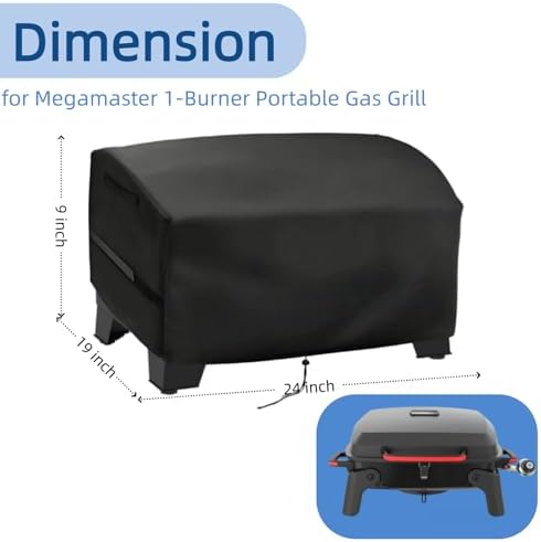 24 Inch Mini Gas Grill Cover for Megamaster 1-Burner Portable Gas Grill